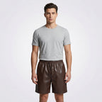 Men's Lambskin Leather Shorts Luxury Soft Leather Shorts