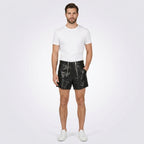 Men's Leather Cargo Shorts Genuine Utility Leather Shorts