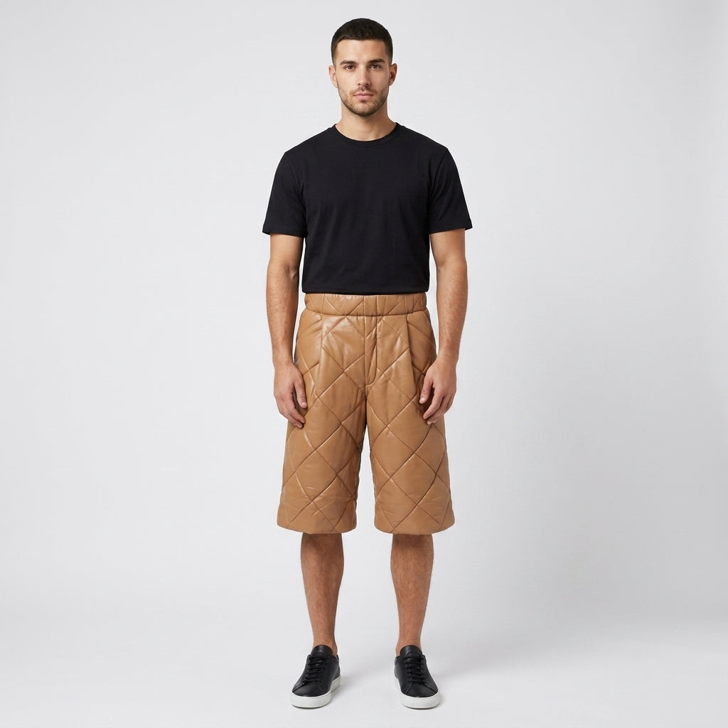 Men's Luxury Leather Shorts Handmade Genuine Leather Shorts
