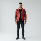 Men's Premium Studded Leather Jacket – Rocker Biker Outerwear