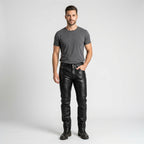 Men's Genuine Leather Jeans Luxury Slim Fit Leather Pants