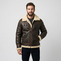 Men's Genuine Sheepskin Leather Jacket – Premium Shearling Winter Coat