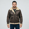 Men's Shearling Leather Jacket – Genuine Sheepskin Aviator Bomber