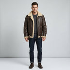Men's Real Sheepskin Leather Aviator Jacket – Luxury Winter Bomber