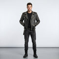 Men's Studded Leather Jacket – Genuine Leather Punk Biker Jacket