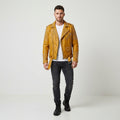 Men's Studded Moto Leather Jacket Genuine Leather Jacket