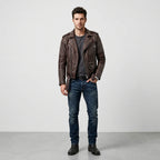 Men's Luxury Studded Leather Jacket Premium Rock & Roll Biker Jacket