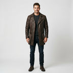 Browns Men's Distressed Brown Lambskin Leather Coat