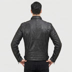Men's Asymmetrical Zip Moto Leather Jacket