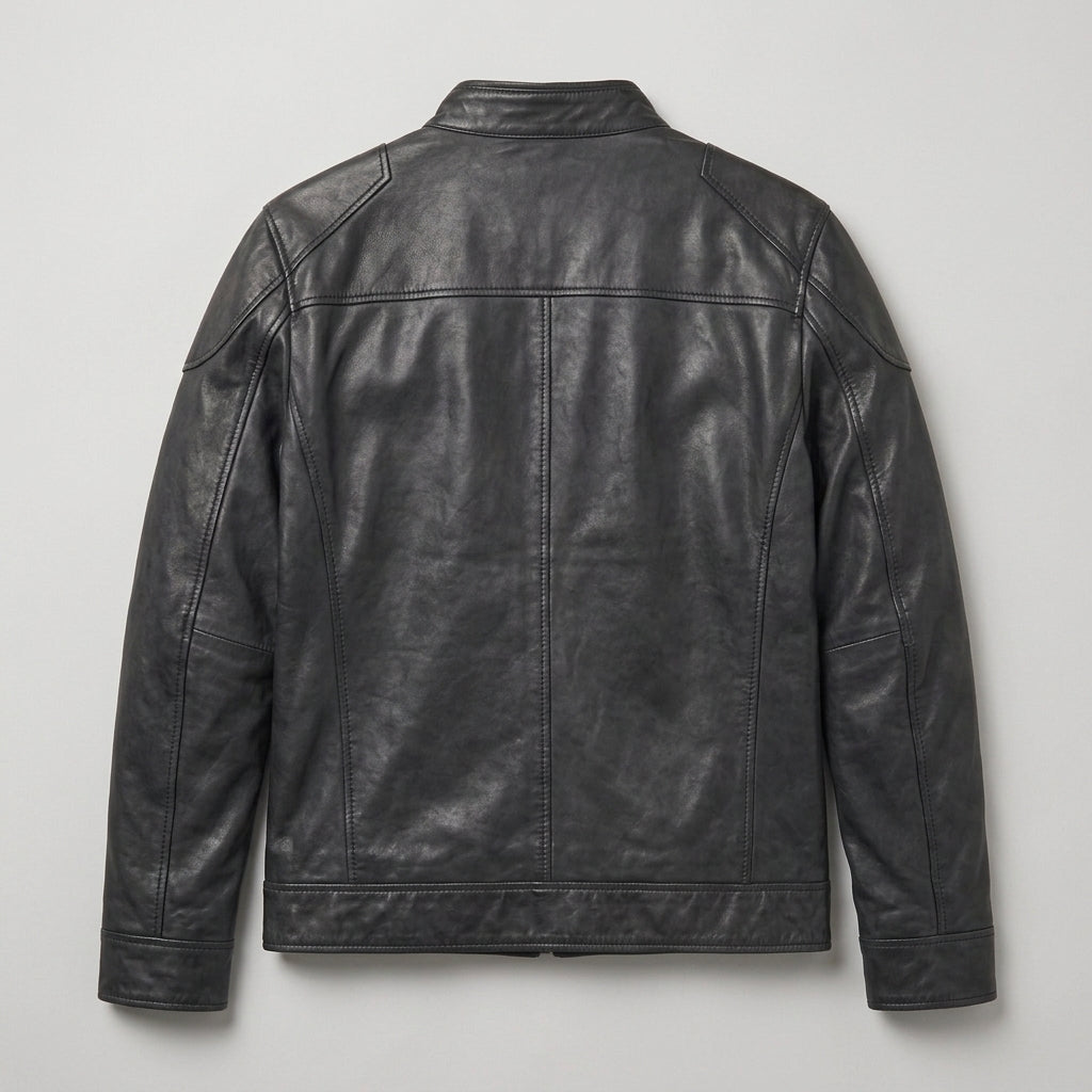 Men's Black Café Racer Leather Jacket