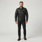 Men's Black Leather Biker Jacket