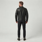 Men's Black Leather Biker Jacket