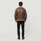 Men's Brown Shearling Bomber Jacket