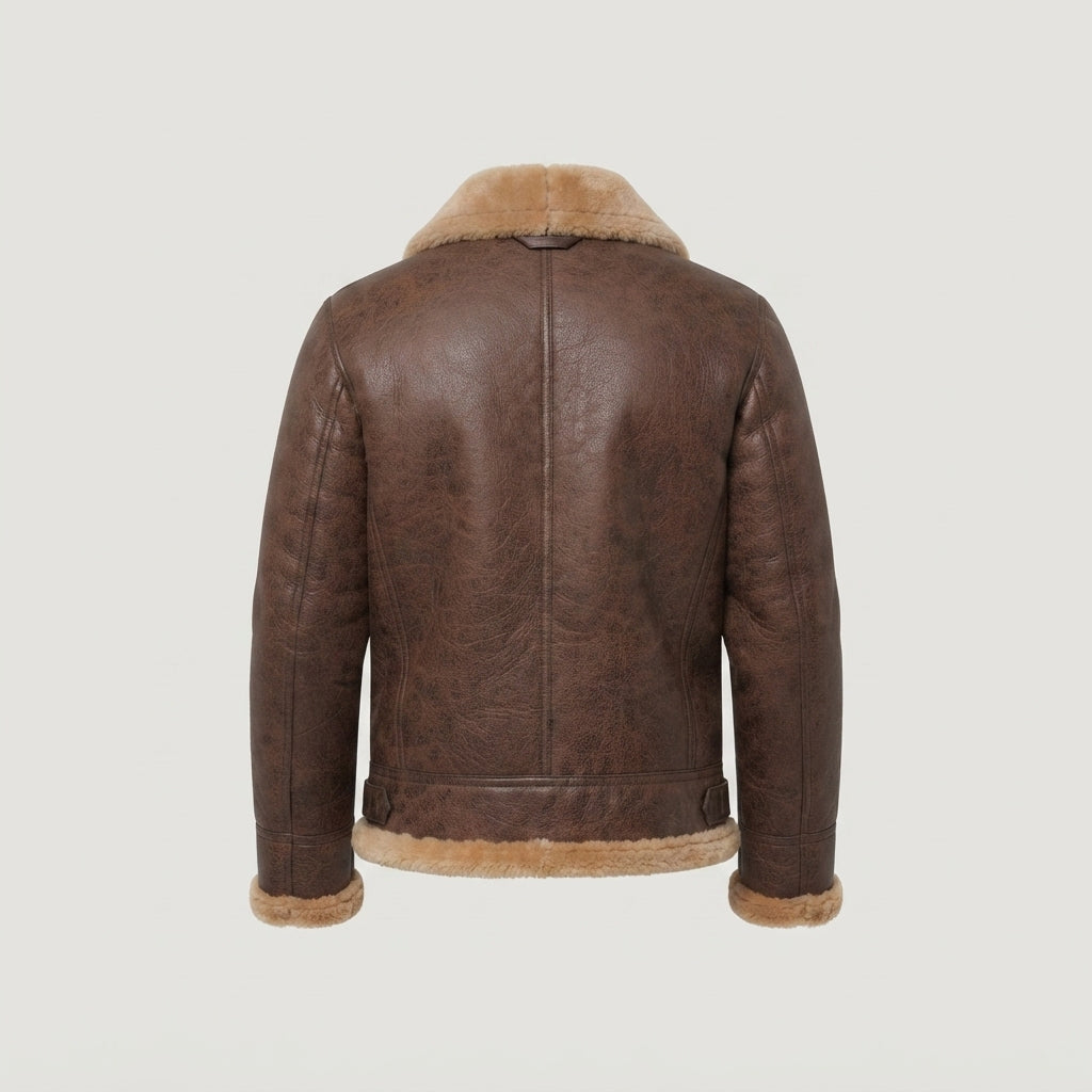 Men's Brown Shearling Bomber Jacket