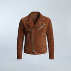 Men's Tobacco Suede Moto Jacket