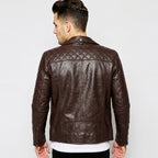 Dark Brown Biker Jacket – Men's Leather