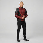Deadpool Distressed Red & Black Leather Jacket – Men's