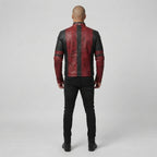 Deadpool Distressed Red & Black Leather Jacket – Men's