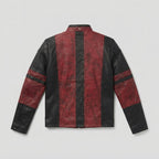 Deadpool Distressed Red & Black Leather Jacket – Men's