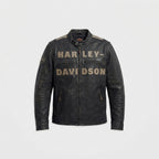 Distressed Black Biker Leather Jacket