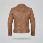 Men's Vintage Tan Distressed Leather Jacket