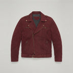 Men's Maroon Suede Biker Jacket