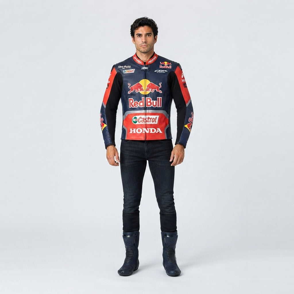 Red Bull Honda Racing Leather Jacket – Men's Navy & Red