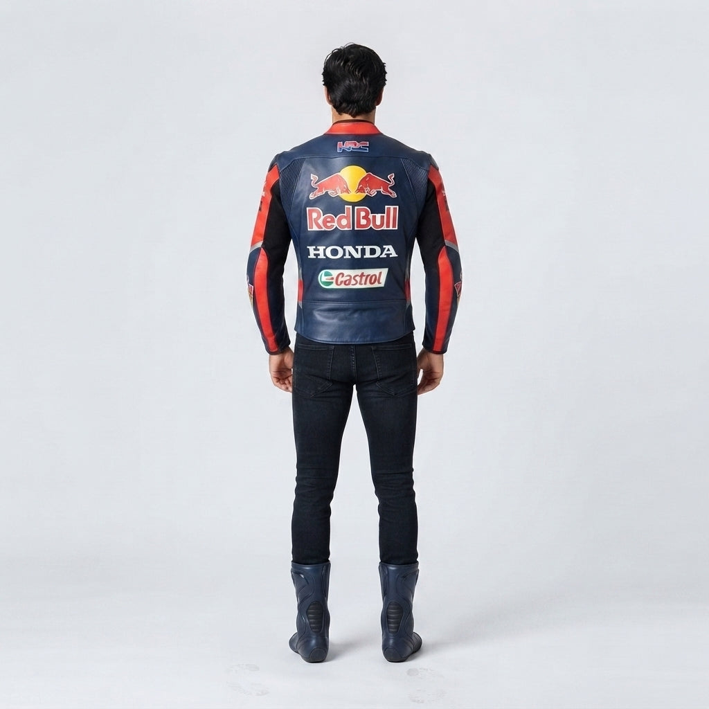Red Bull Honda Racing Leather Jacket – Men's Navy & Red
