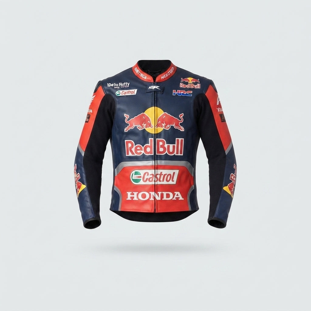 Red Bull Honda Racing Leather Jacket – Men's Navy & Red