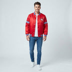 Red Satin Varsity Jacket – Men's Bird Patch Baseball Jacket