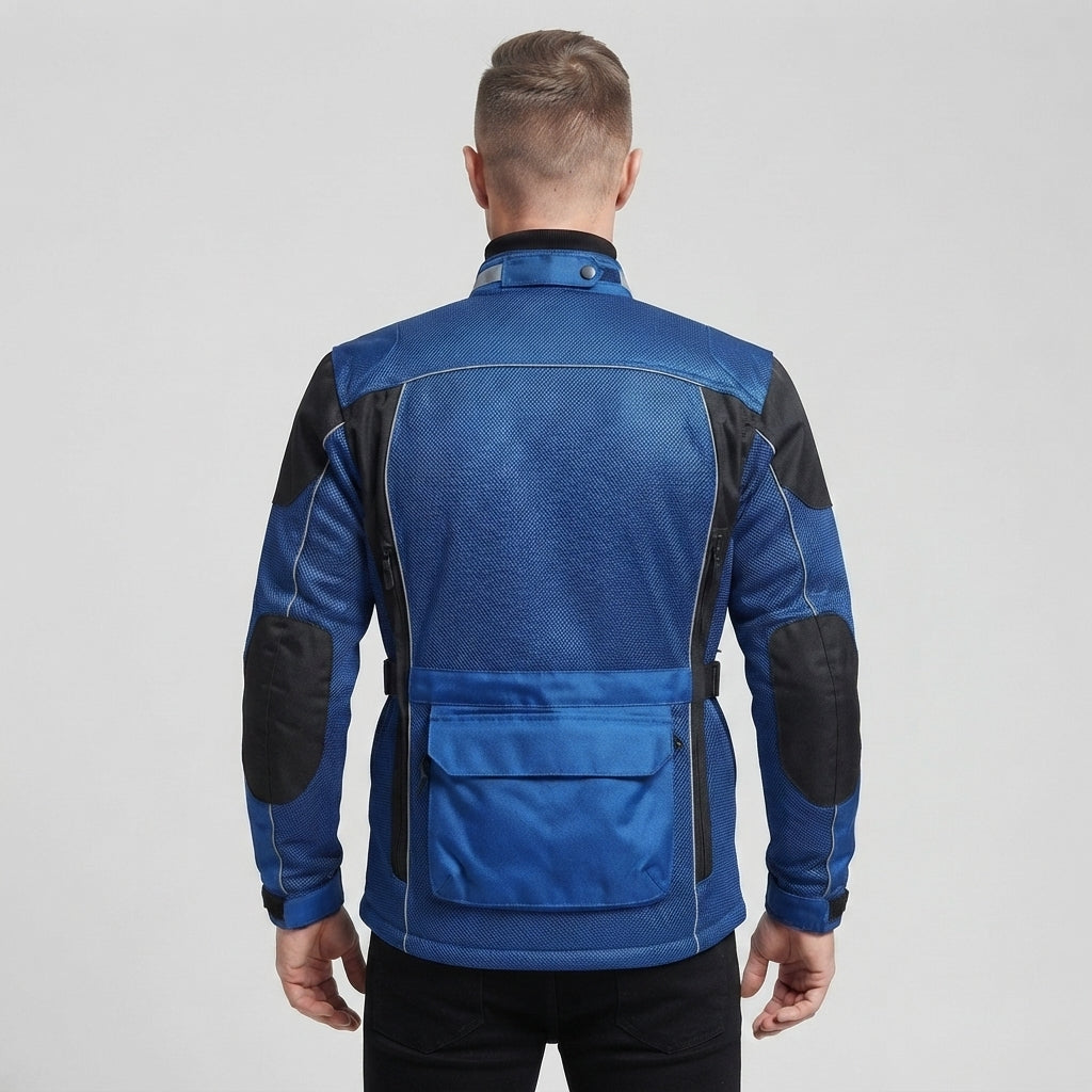 Men's Royal Blue Motorcycle Jacket | Adventure Touring Textile Jacket