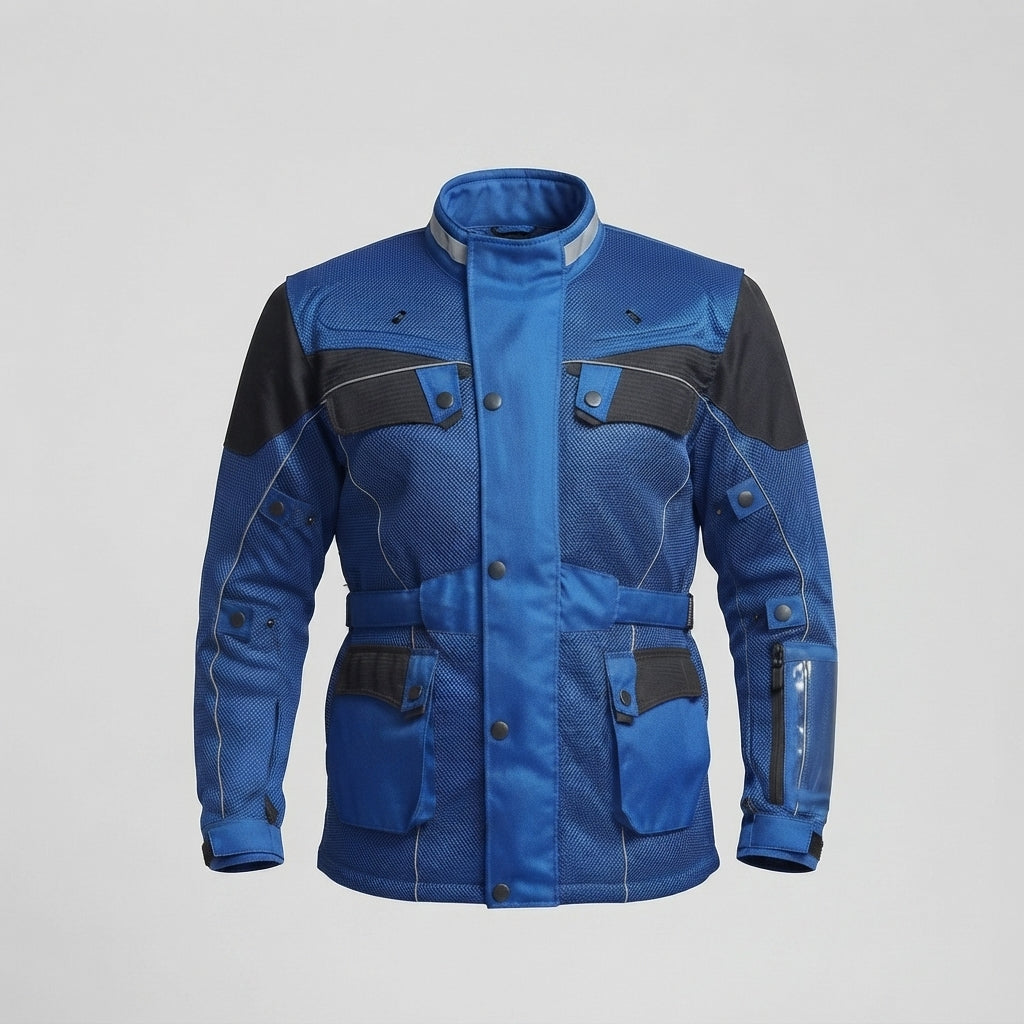 Men's Royal Blue Motorcycle Jacket | Adventure Touring Textile Jacket