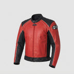 Men's Red & Black Leather Racing Jacket