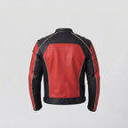 Men's Red & Black Leather Racing Jacket