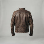 Men's Vintage Brown Leather Biker Jacket