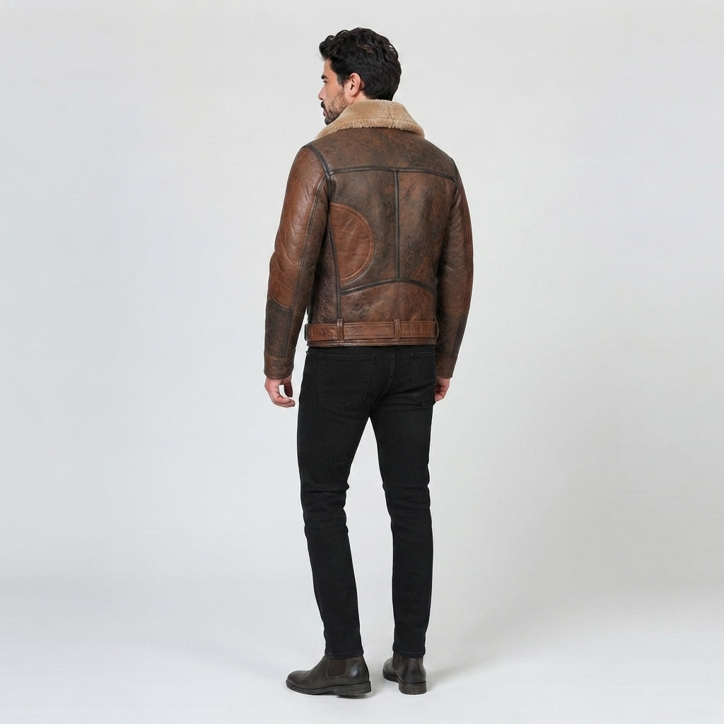 Men's Vintage Shearling Aviator Jacket
