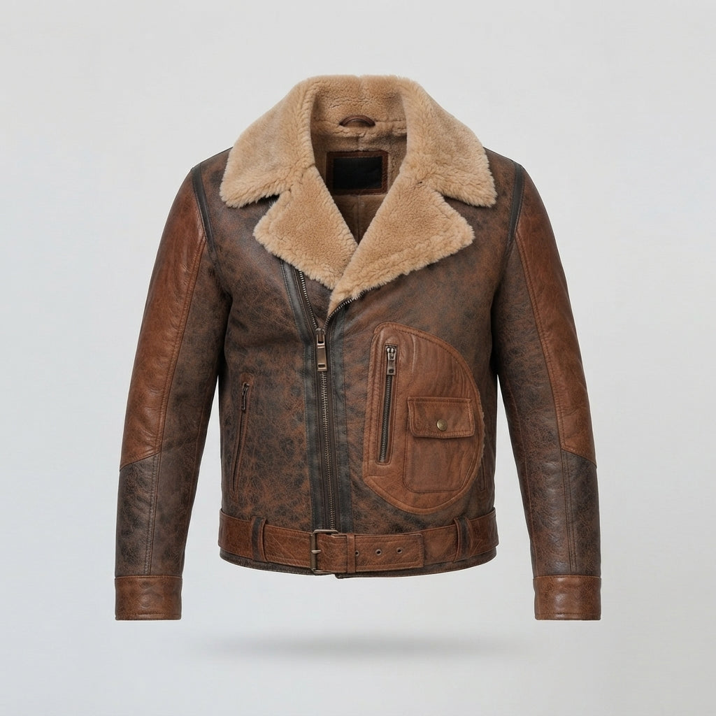 Men's Vintage Shearling Aviator Jacket