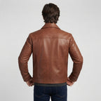 Men's Vintage Light Brown Leather Jacket