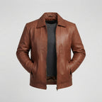 Men's Vintage Light Brown Leather Jacket