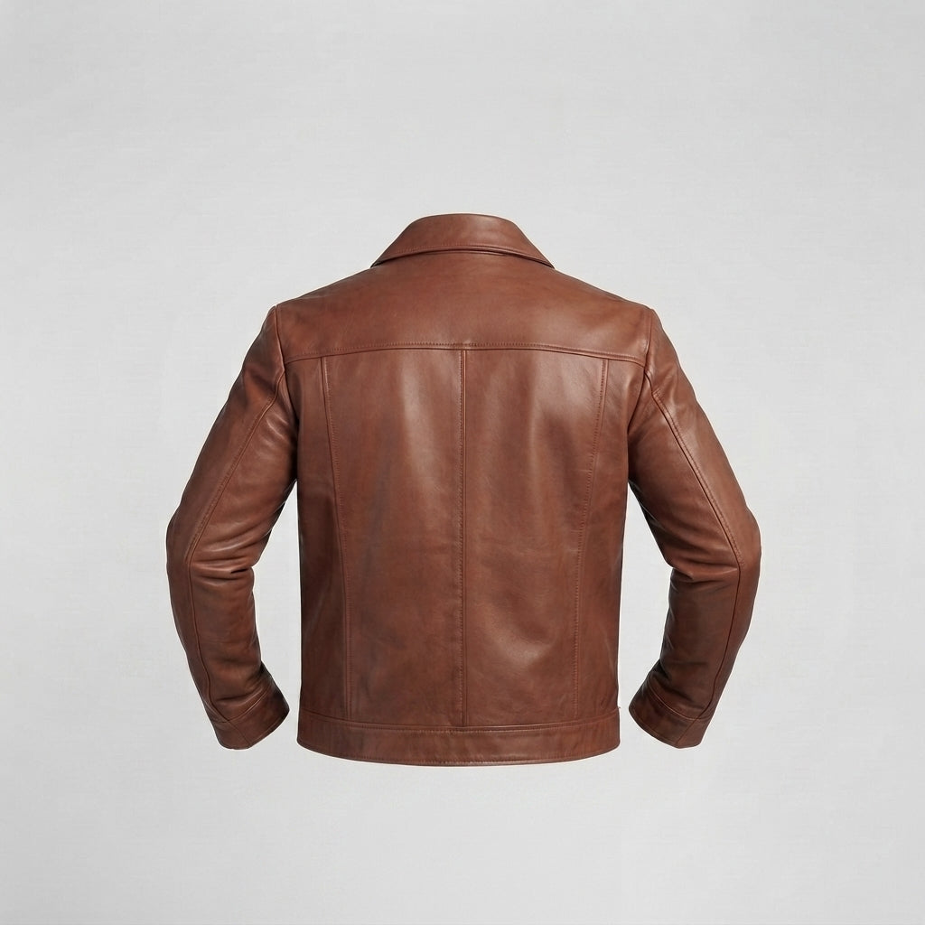 Men's Vintage Light Brown Leather Jacket