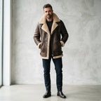 Men's Sheepskin Shearling Leather Coat