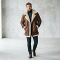 Men's Brown B3 Shearling Leather Coat