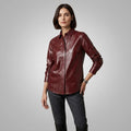 Maroon Leather Shirt