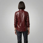Maroon Leather Shirt
