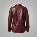 Maroon Leather Shirt