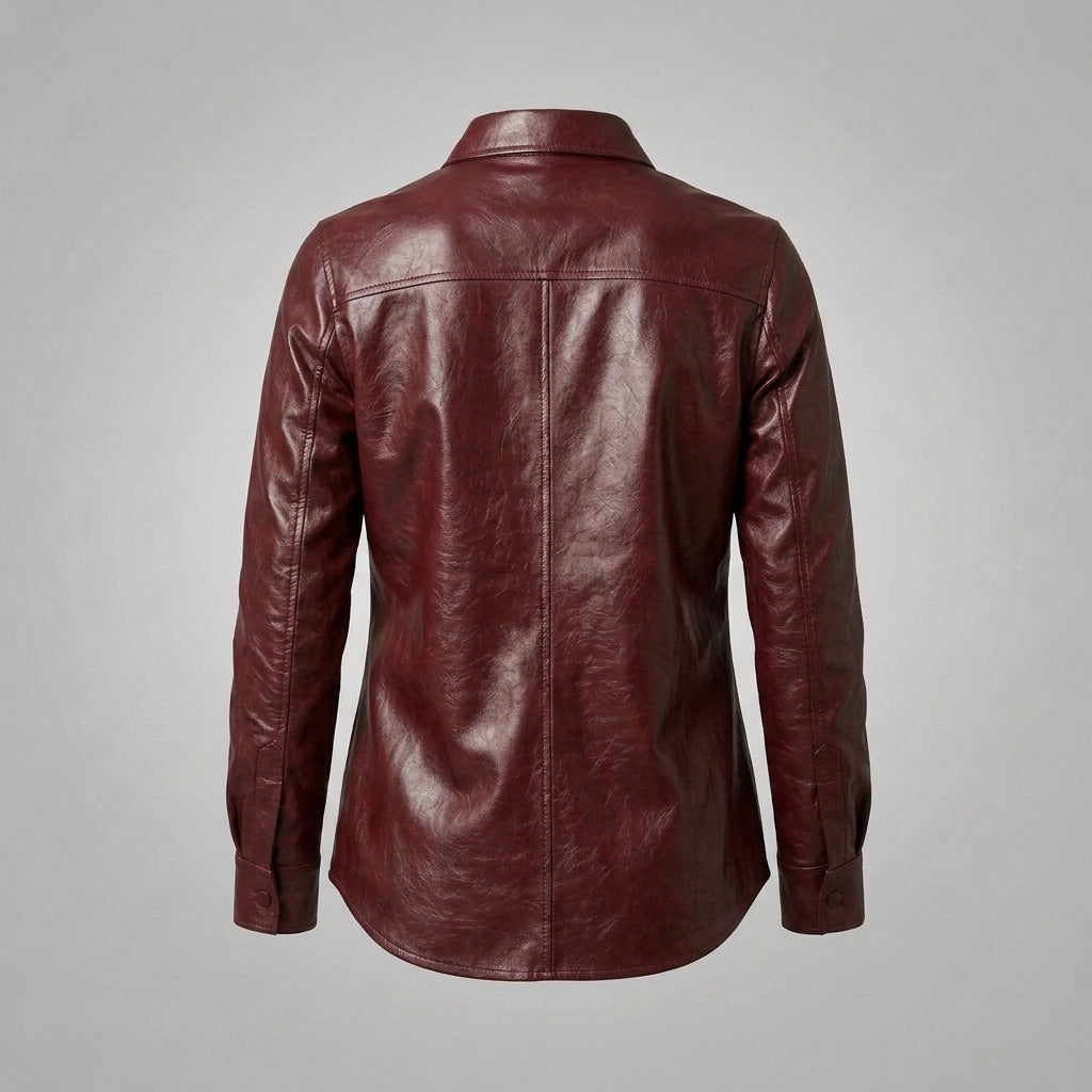 Maroon Leather Shirt