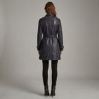 Midnight Structured Leather Coat