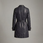 Midnight Structured Leather Coat