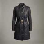 Midnight Structured Leather Coat