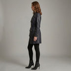 Midnight Structured Leather Coat